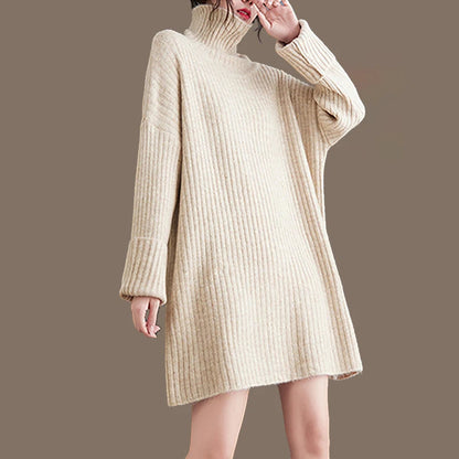 Womens Knitted Cashmere Sweater Long Loose Plus