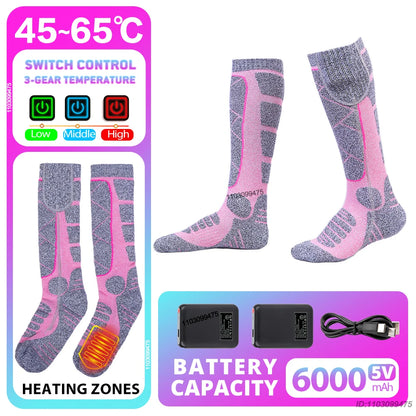Rechargeable Anti-Cold Men Women Thermal Heated Socks