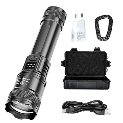 Rechargeable LED Flashlight Zoomable Torch