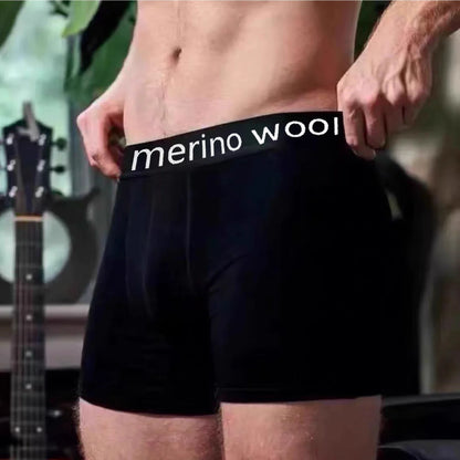 Mens Merino Wool Boxer Brief Breathable Fitness