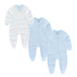 3 Pcs Solid Zipper Baby Rompers 100%Cotton
