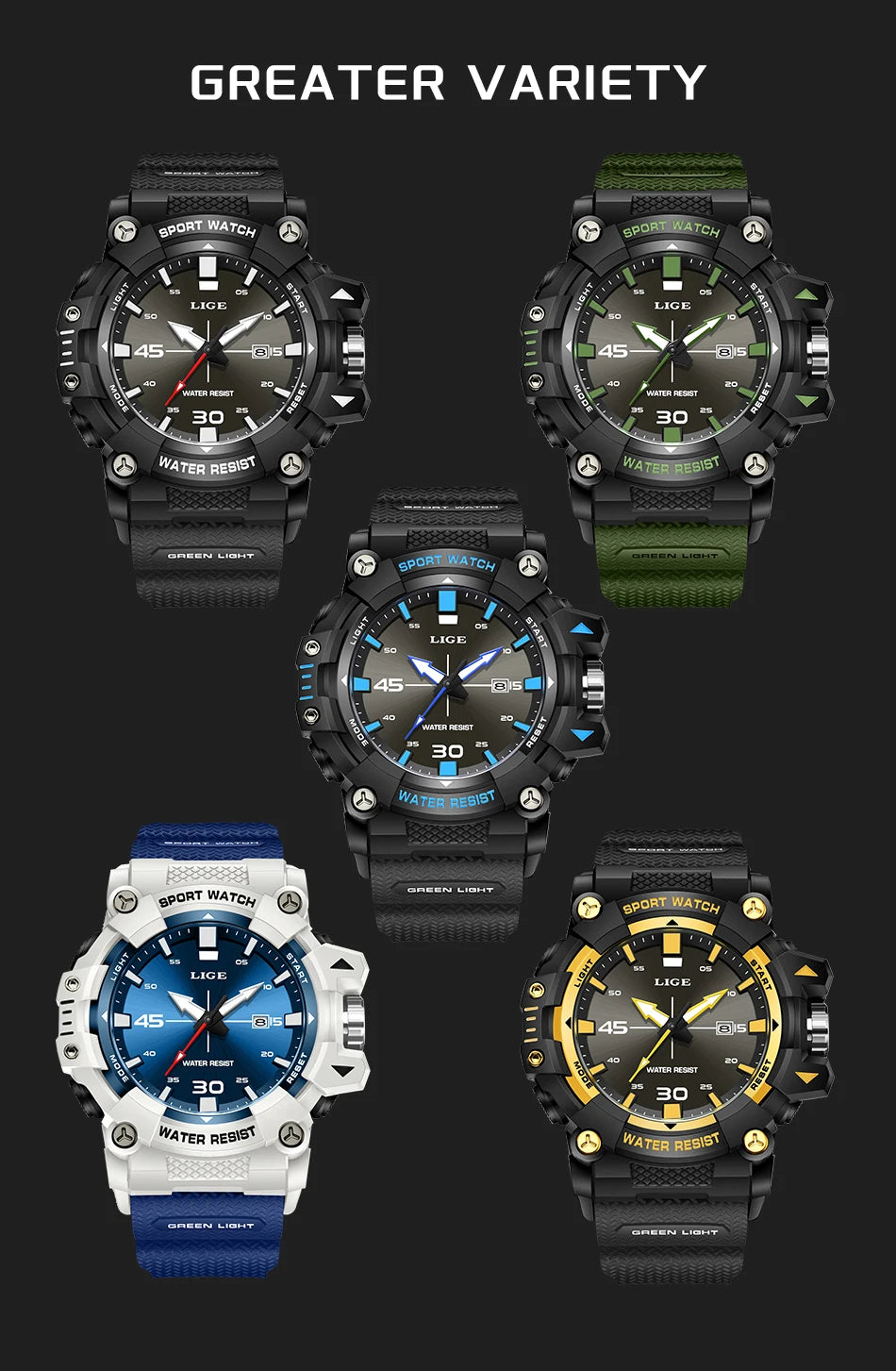 Male Fashion Sport Waterproof Quartz Wristwatches