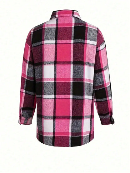 Women's Long Sleeve Flannel Plaid Shirt Casual