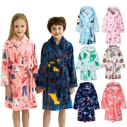 Boys/Girls Winter Colorful Bathrobe Sleepwear Loungewear