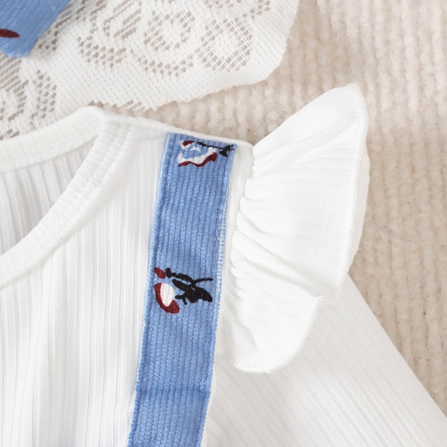 2pc Baby Girl Broken Flowers Big Bow Princess Dress