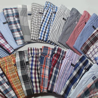 5Pcs Plus Size Men's Boxers Breathable Plaid