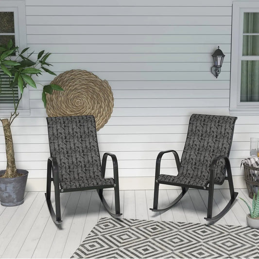 Mesh Sling Rocking Chair,Outdoor E-coated Steel