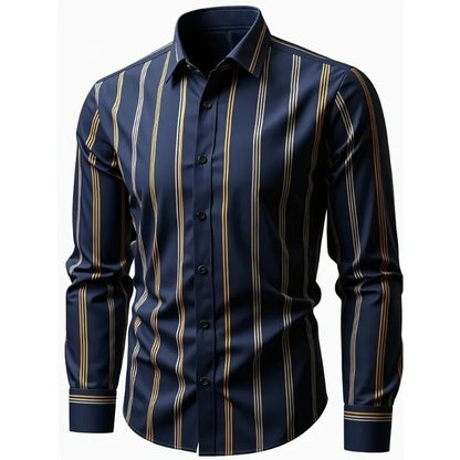 Mens Fashion Long Sleeve Casual Dress Shirt