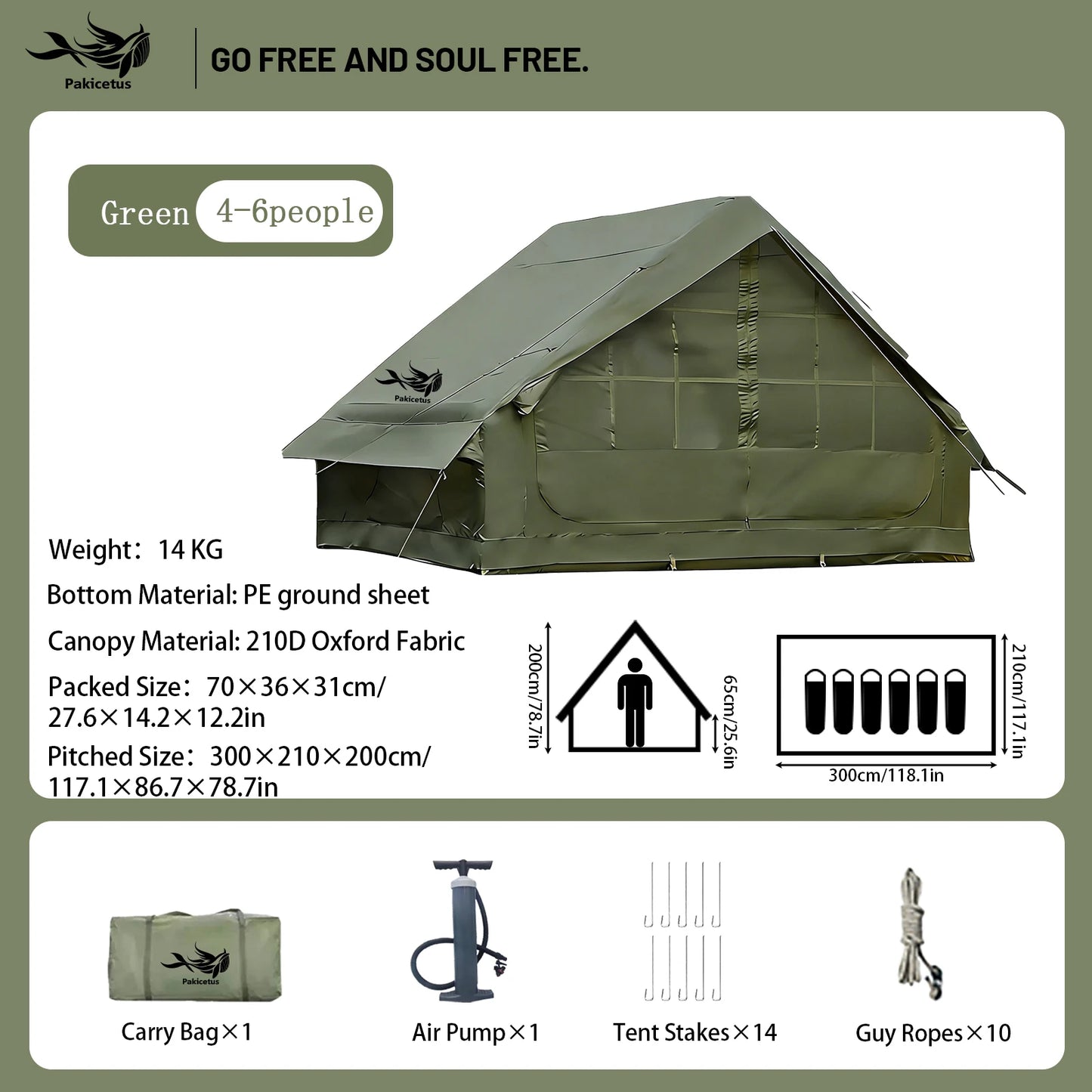 Quick Setup Inflatable Camping Tent, Waterproof