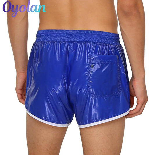 Mens Drawstring Waterpoof Swimming Trunks With Pockets