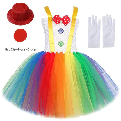 Rainbow Circus Costume Tutu Dress for Girls