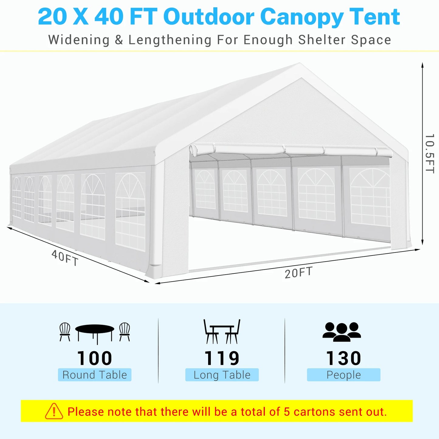 20x40FT Heavy Duty, Event Tent for Parties