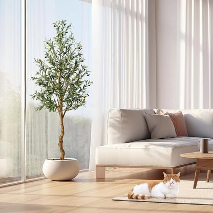 1Pc/2Pcs Artificial Olive Tree Fake Plastic Plants