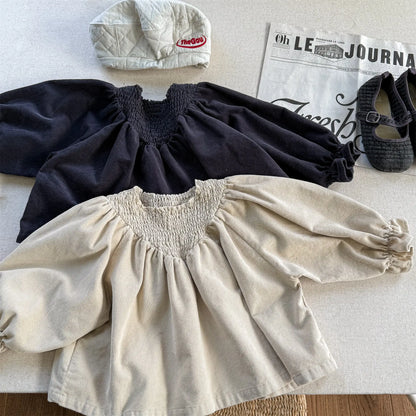 Bat Sleeve Baby Girl's Corduroy Shirt