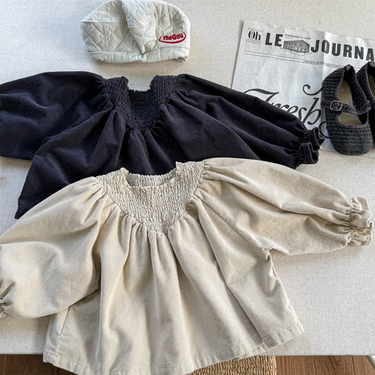 Bat Sleeve Baby Girl's Corduroy Shirt