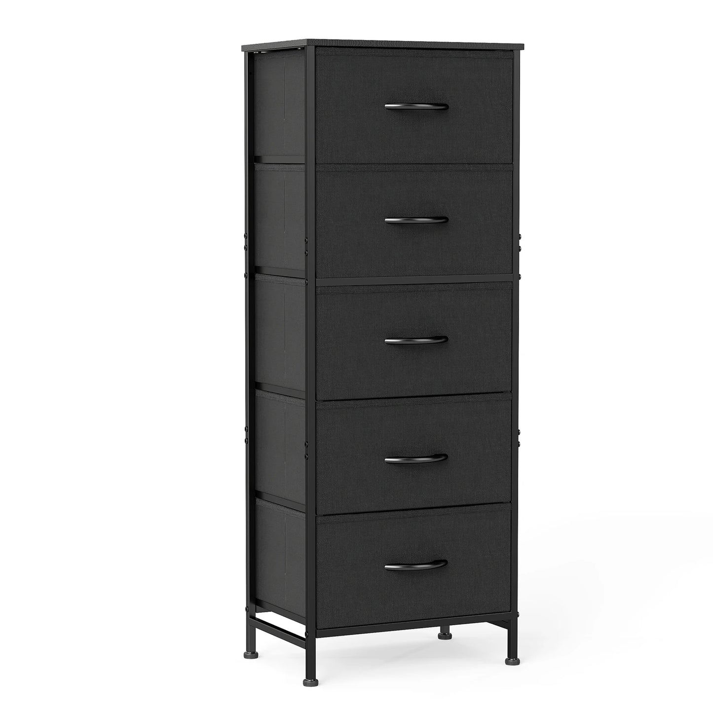 Dresser With 5 Fabric Drawers, Steel Frame