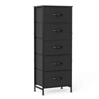 Dresser With 5 Fabric Drawers, Steel Frame