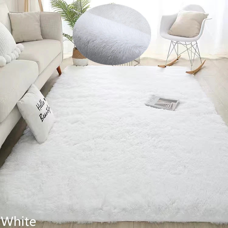 White Fluffy Modern Home Decor Rug Non-Slip