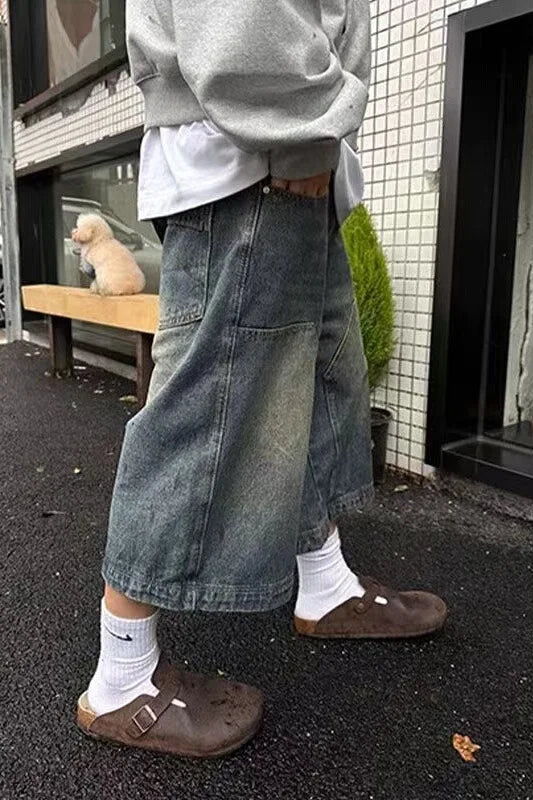 Men's Loose Straight Wide Leg Vintage Casual
