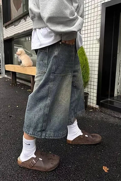 Men's Loose Straight Wide Leg Vintage Casual