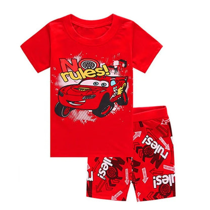 Boys Nighty Cartoon Cute Short Sleeve Pajamas