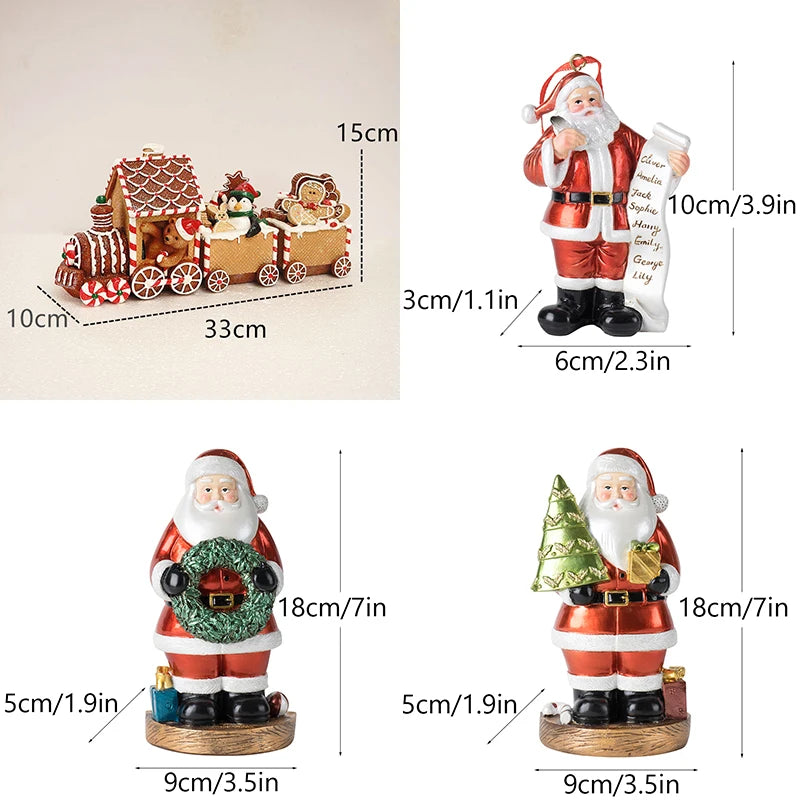 Train Christmas Resin Statue Home Decor Sculpture