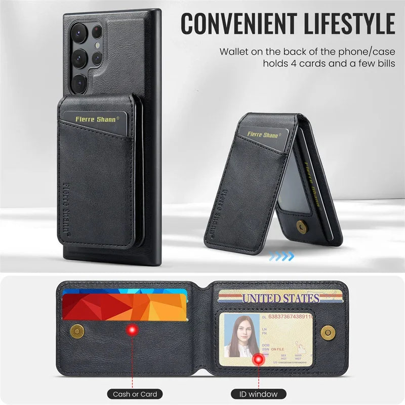 Magnetic Leather Flip Phone Case for Samsung