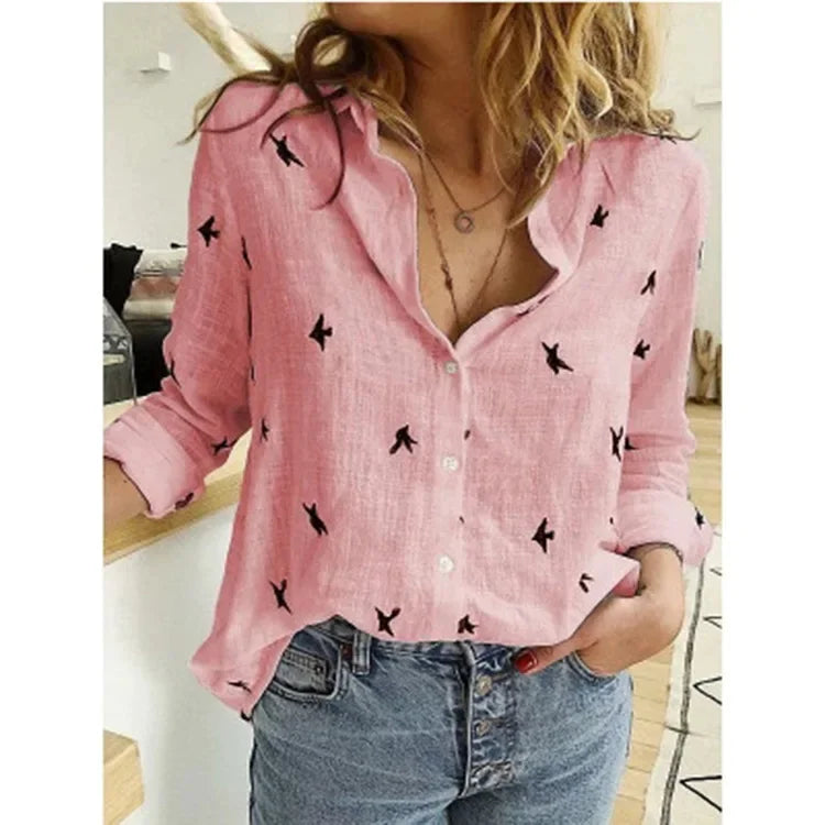Vintage Cotton Linen Casual Tops Womens Fashion