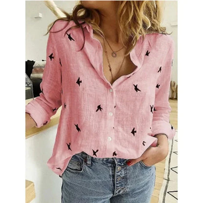 Vintage Cotton Linen Casual Tops Womens Fashion