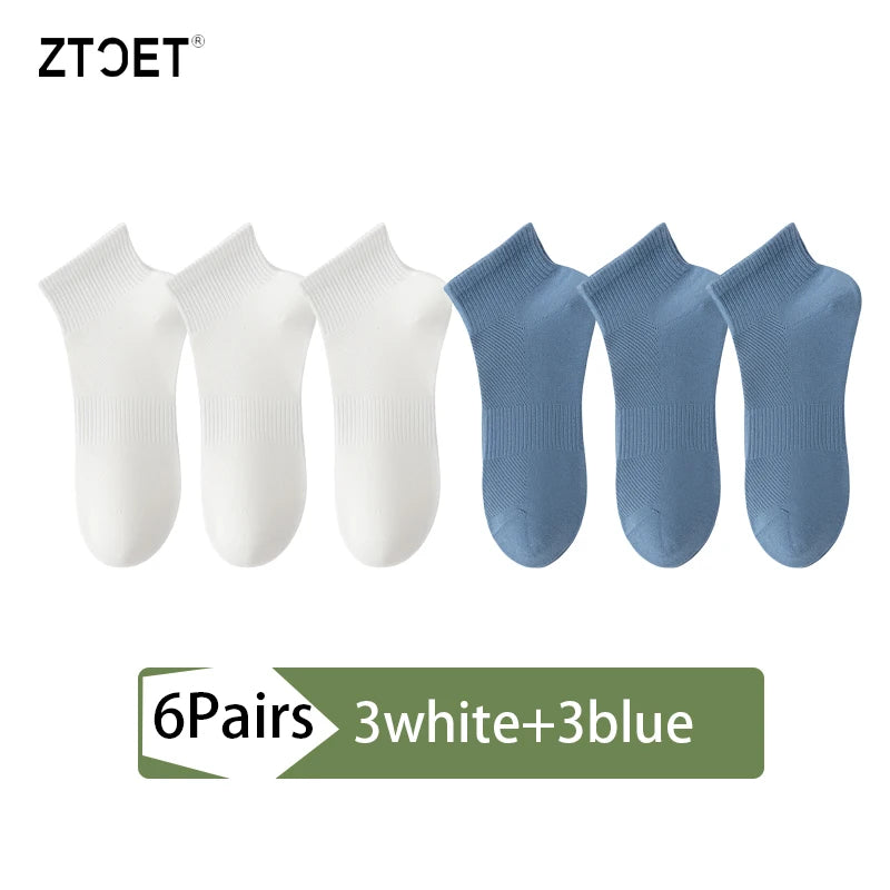 6Pairs Men Cotton Mesh Socks