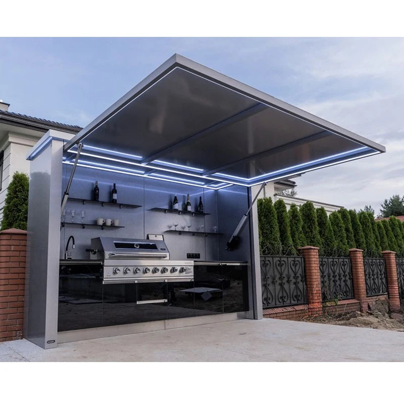 Black/grey Garden/patio Outdoor Bbq Kitchen Pod