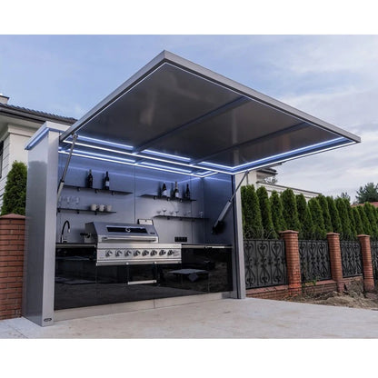 Black/grey Garden/patio Outdoor Bbq Kitchen Pod