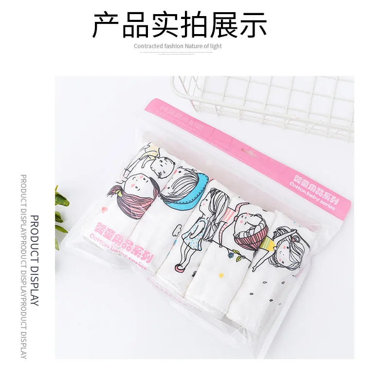 5pcs Cartoon Newborn Absorbent Face Towel