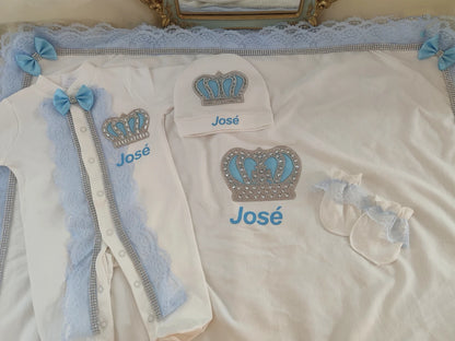 5pcs Handmade Personalized Baby Newborn Jewels Crown Set