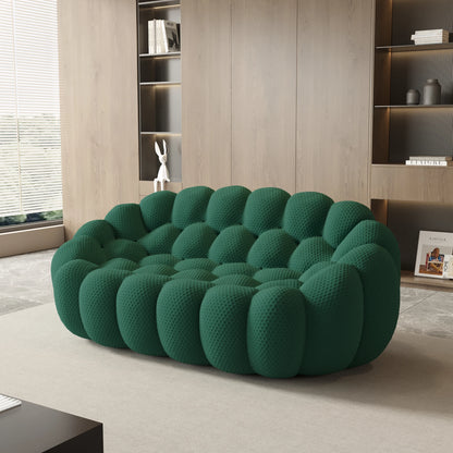 Modern Curved Loveseat Couch Football-Shaped