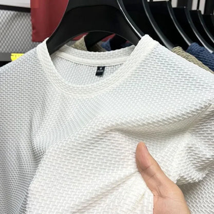 Mens Silk Mesh Breathable Casual Cool Quick-dry