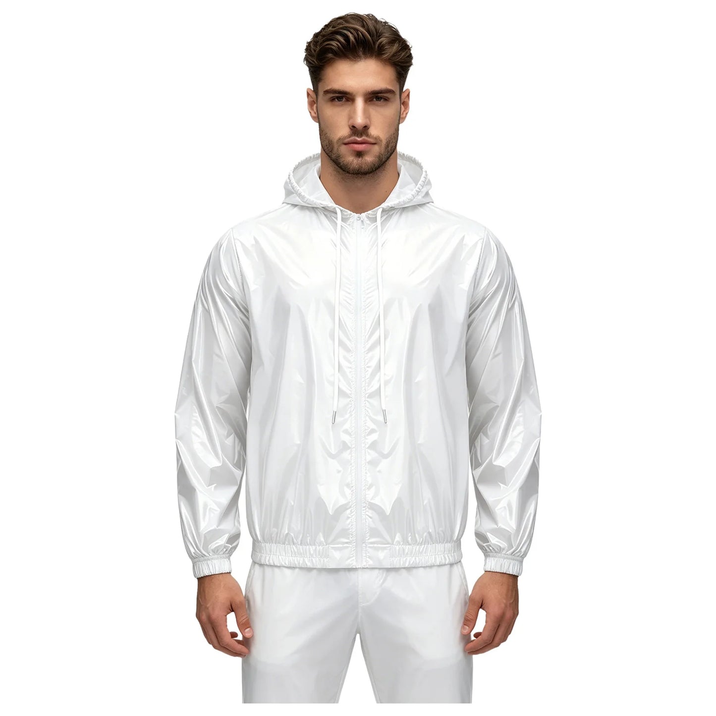Mens Waterproof Hooded Breathable Raincoat