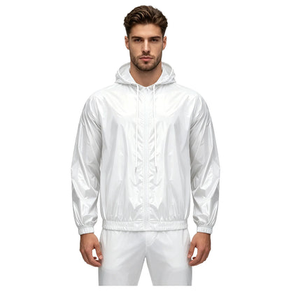 Mens Waterproof Hooded Breathable Raincoat