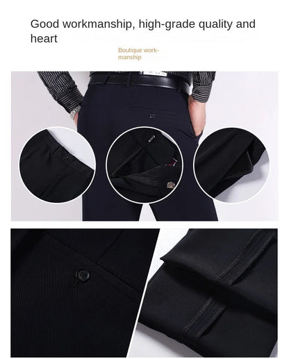 Double Pleated Waist Fleece Winter Suit Pants
