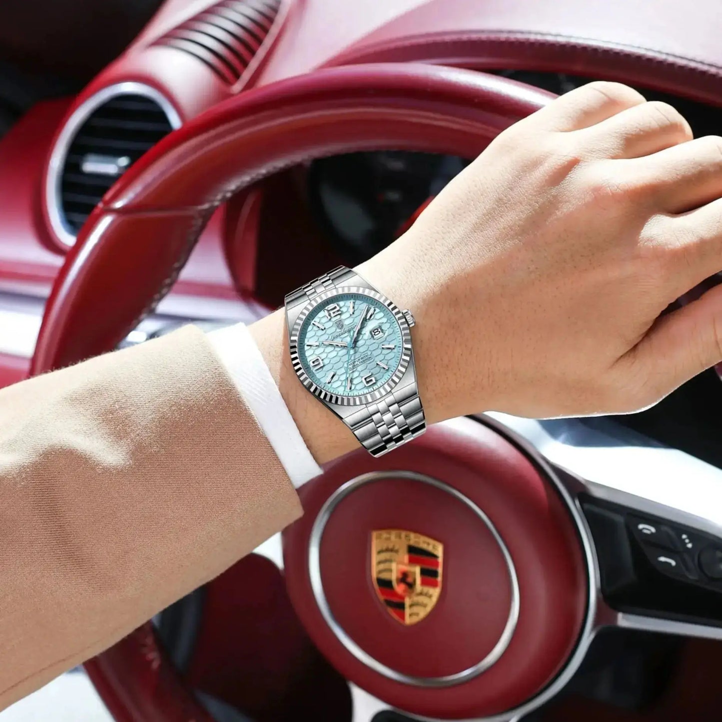 POEDAGAR High Quality Men Waterproof Luminous  Watch