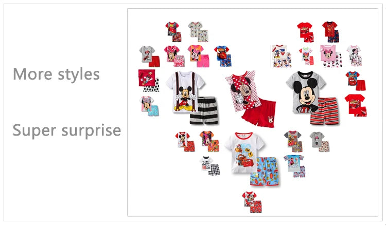 Boys Nighty Cartoon Cute Short Sleeve Pajamas