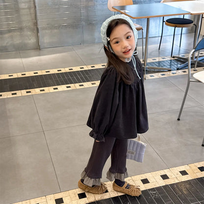 Bat Sleeve Baby Girl's Corduroy Shirt