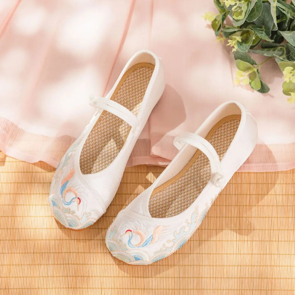 Womens Cloth Shoes Streetwear Embroidery Casual Vintage