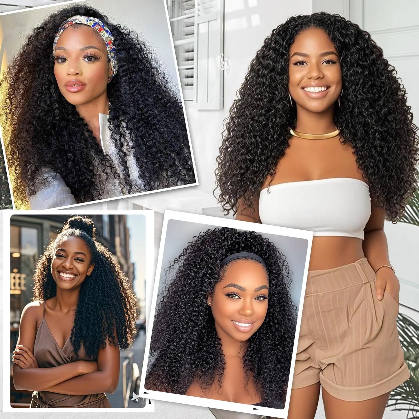 28 inches Curly Flip Over Half Wigs Seamless Wear