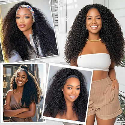 28 inches Curly Flip Over Half Wigs Seamless Wear