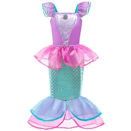 Girls Elsa Anna Dress Princess Carnival Jasmine Rapunzel