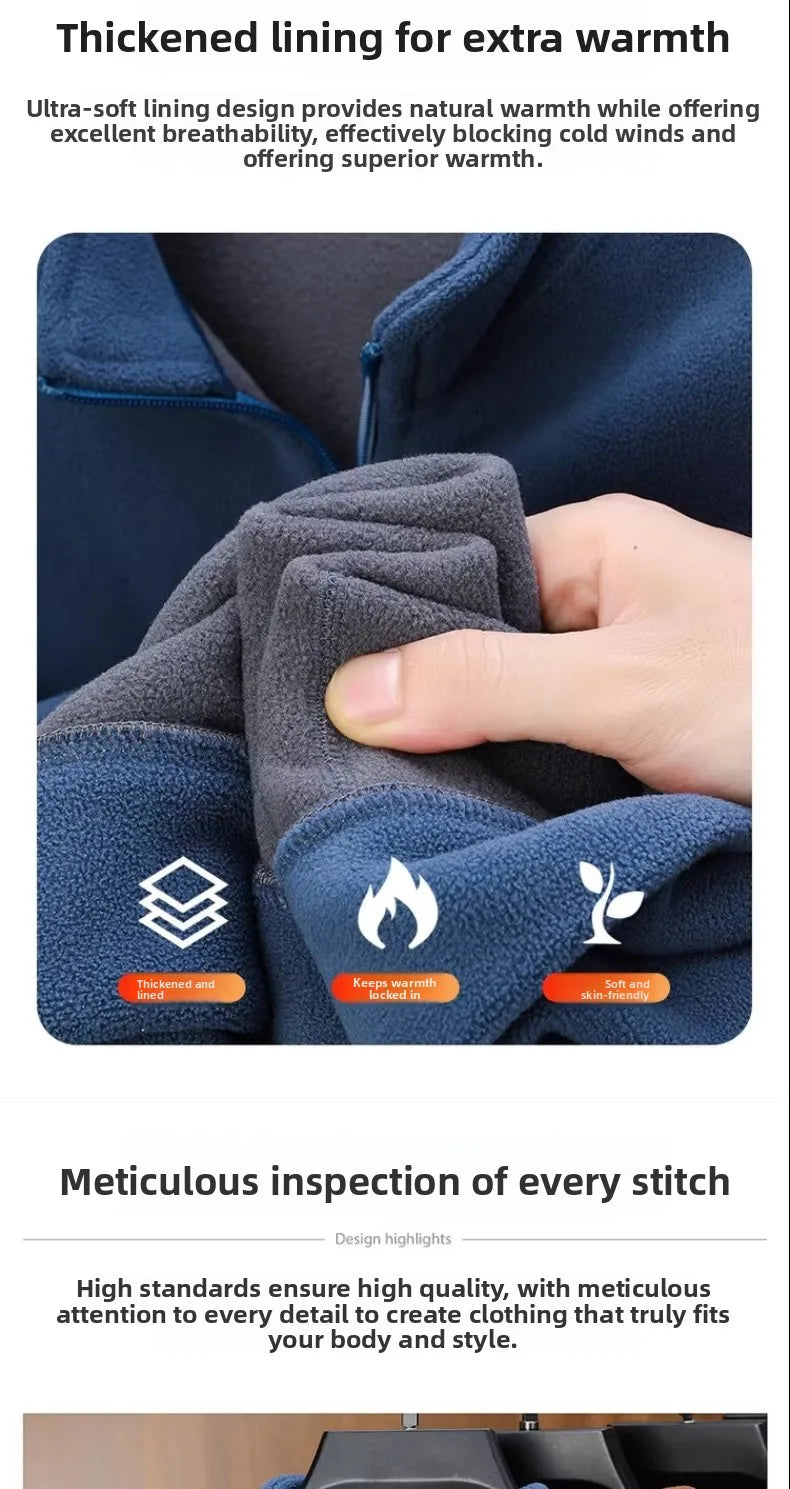 Zipper Hoodie Sweatshirt Fleece Lined Cardigan Jacket