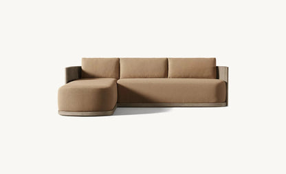 Outdoor Patio Teak Sectional Sofa Set Waterproof