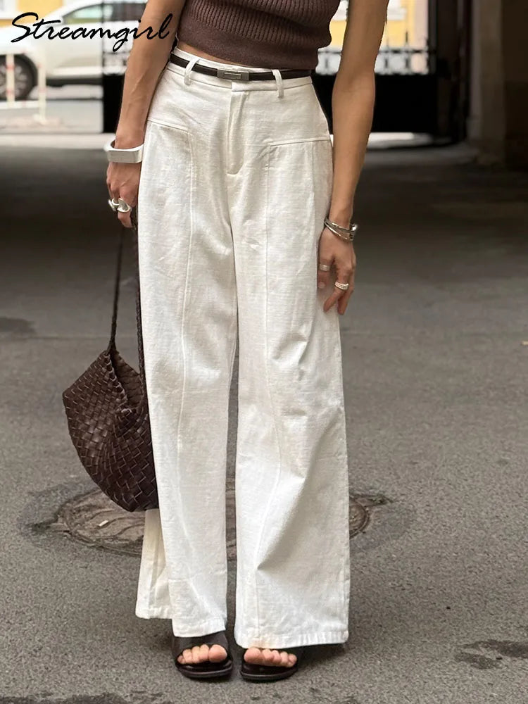 Women Wide Leg Formal Straight Leg Pants