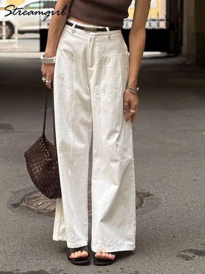 Women Wide Leg Formal Straight Leg Pants